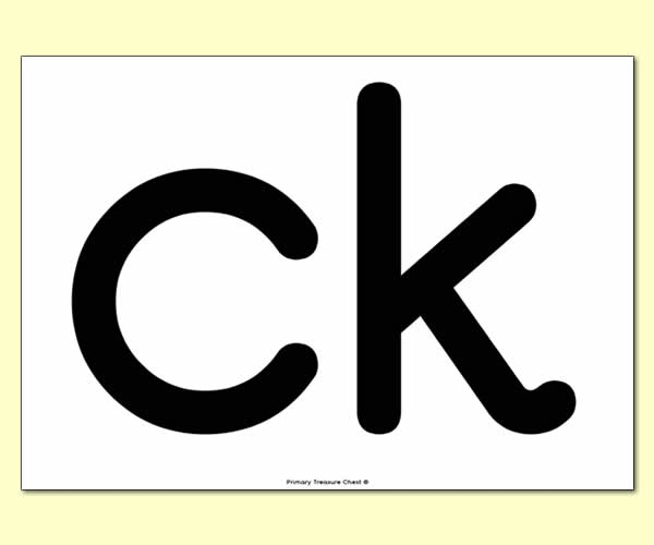 'ck' Lowercase Letter A4 poster  (No Images)
