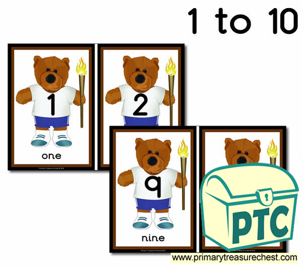 Brown Bear at the Olympics Number Line 1-10