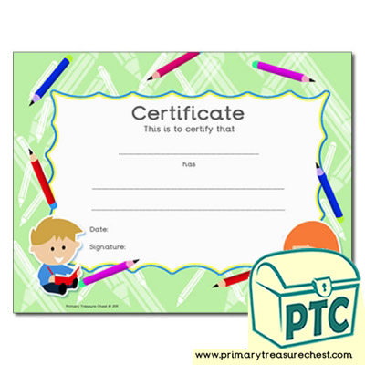 Writing Themed Certificate