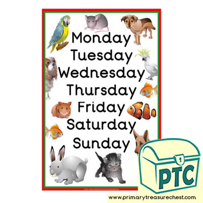 Days of the Week Pet Poster