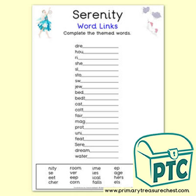 Serenity themed Word Link Worksheet