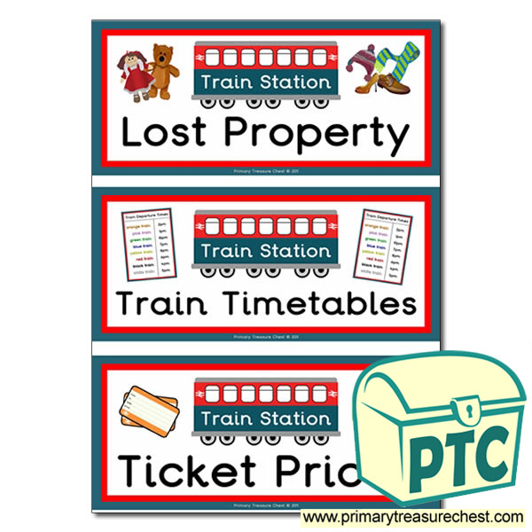 Train Station Role Play Book Covers / Labels