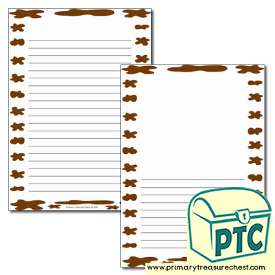 Muddy Puddles Page Border/Writing Frame (narrow lines)