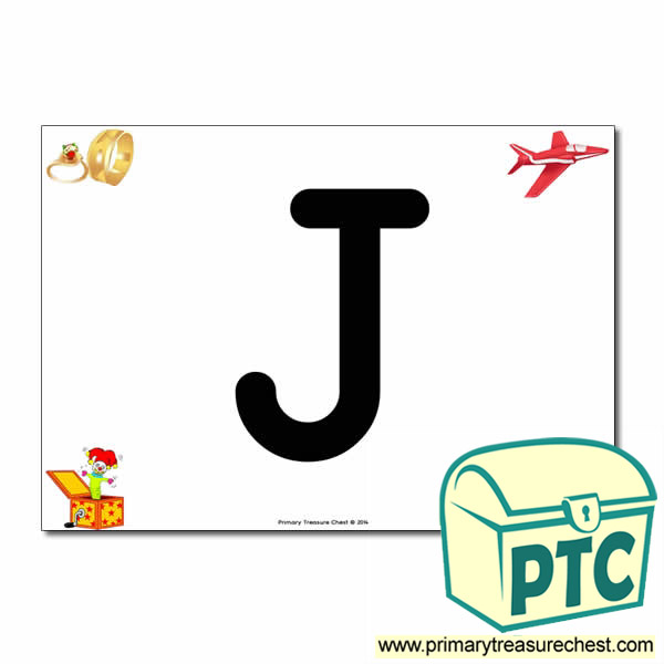 'J' Uppercase Letter A4 poster with high quality realistic images