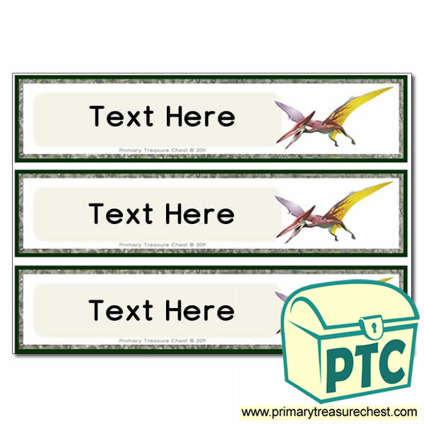 Pterodactyl Dinosaur Themed Pupil Drawer Labels (Large)