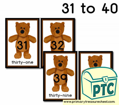 Bear Number Line 31-40