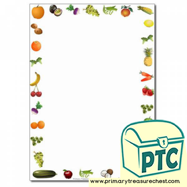 Fruit and Vegetables themed Page Border /Writing Frame (no lines)