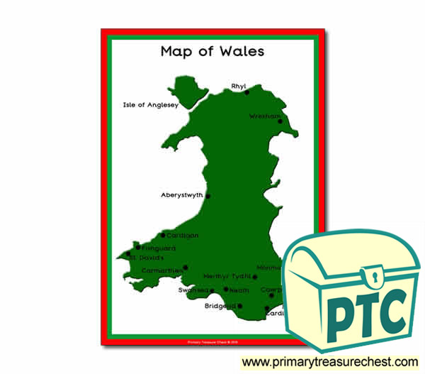 Map of Wales Poster