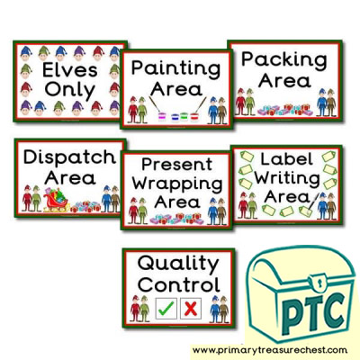 Santa's Workshop Role Play Signs