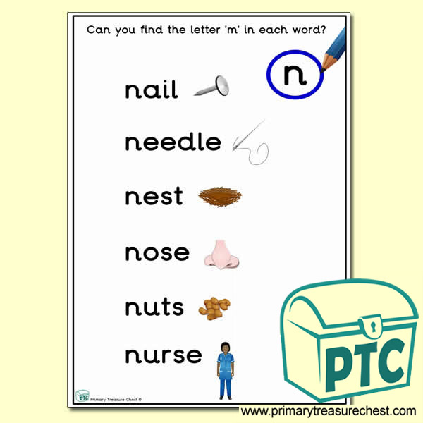 Find the Letter 'n' Activity Sheet