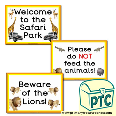 Safari Role Play Signs/Posters