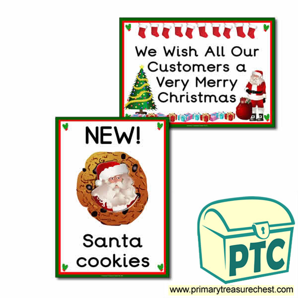 Christmas Cafe Role Play Signs