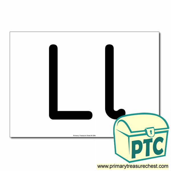 'Ll' Upper and Lowercase Letters A4 poster (No Images)