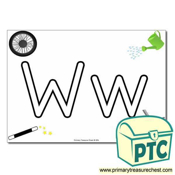  'Ww' Upper and Lowercase Bubble Letters A4 Poster, containing high quality, realistic images