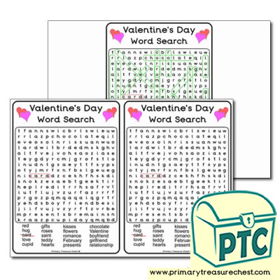 Valentine's Day A5 Word Search