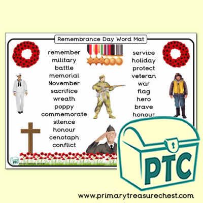 Remembrance Day word mat