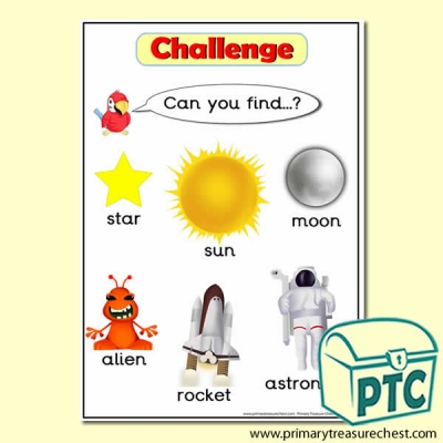 Space Themed 'Can you find …?' Words & Pictures Challenge