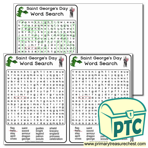  Saint Georges Day A5 Day Word Search