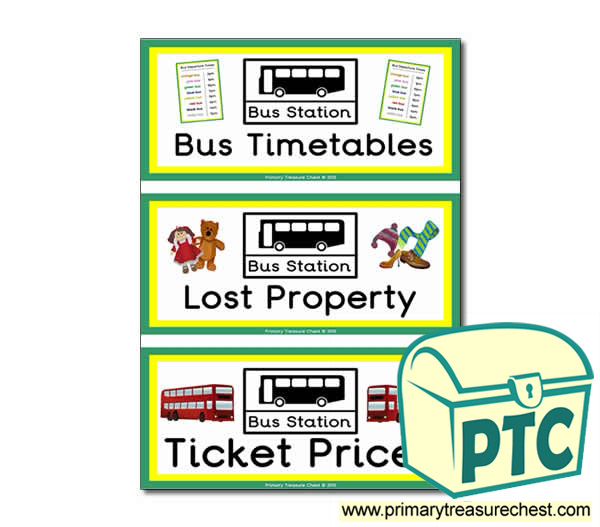  'Bus Station' Display Heading/ Classroom Banner