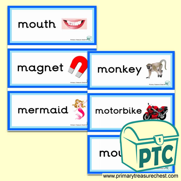 Letter 'm'  Themed Flashcards