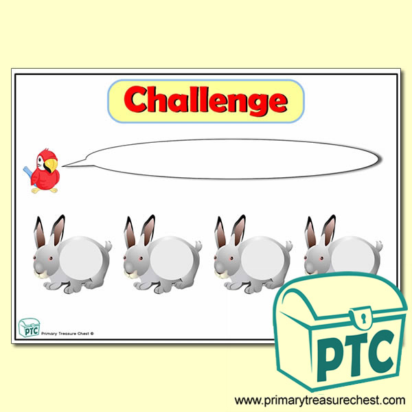 Rabbit Number Line Challenge Poster