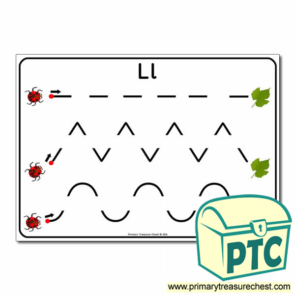 'Ll' Themed Pre-Writing Patterns Activity Sheet