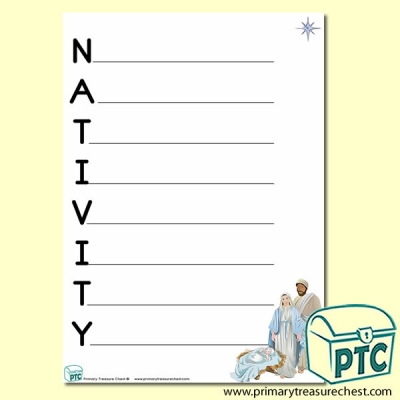 Nativity Acrostic Poem Worksheet
