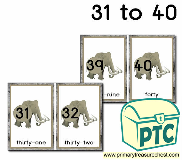Mammoth Number Line 31 to 40