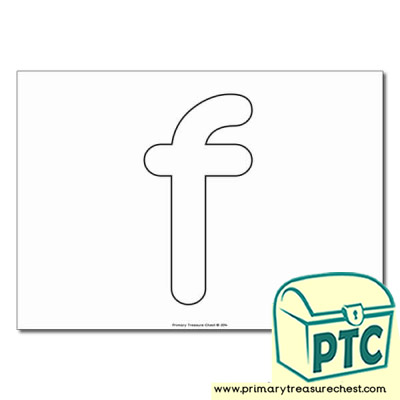 'f' Lowercase Bubble Letter A4 Poster - No Images