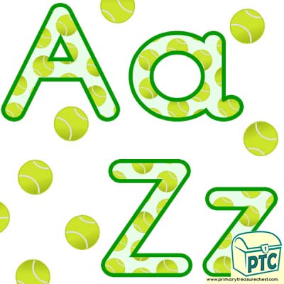 Tennis Ball  themed Display Lettering