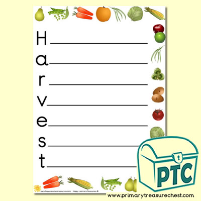 Harvest Acrostic Poem Sheet