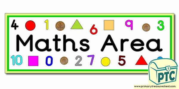 Maths area Classroom sign/banner