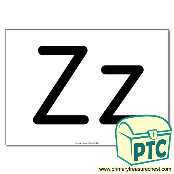 'Zz' Upper and Lowercase Letters A4 poster (No Images)