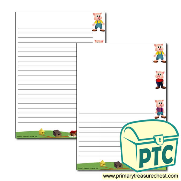 3 Little Pigs A4 Sheets - Narrow Lined