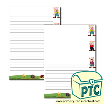 3 Little Pigs A4 Sheets - Narrow Lined