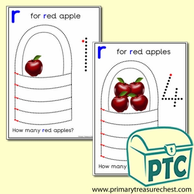 Red Apple Themed Numeracy and Pencil Control