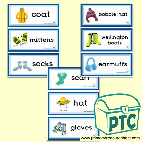 Winter Clothes Themed Flashcards