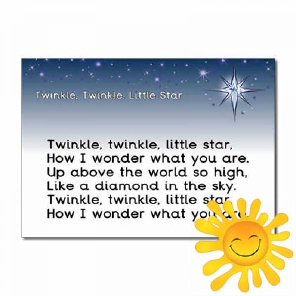 English Kids Poem: Nursery Song in English 'Twinkle Twinkle Little Star
