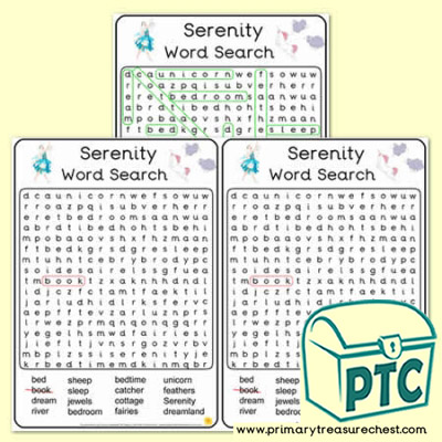 Serenity themed A5 Word Search Worksheet