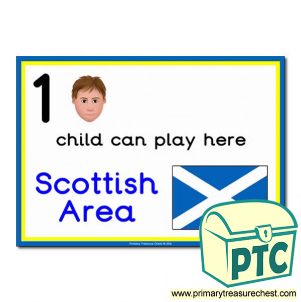 Scottish Area Sign - 'How Many Children Can Play Here' Classroom Organisation Posters