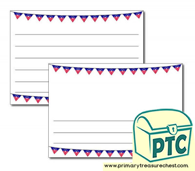Juneteenth Bunting Landscape Page Border/Writing Frame (wide lines)