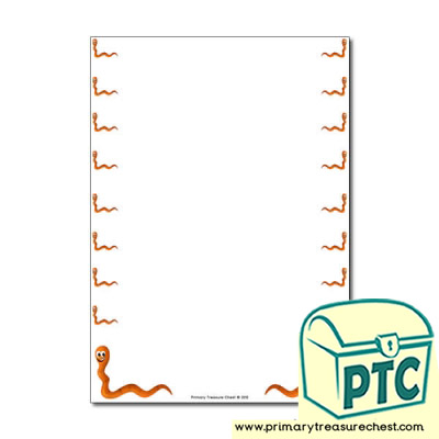 Worm Themed Page Border/Writing Frame (no lines)