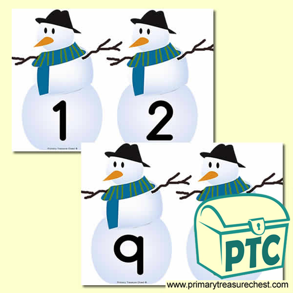 Snowman Themed Number Line 0-10