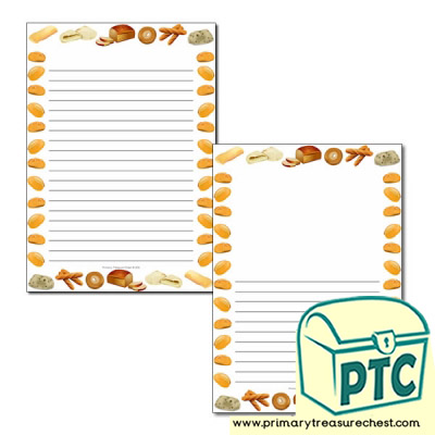 Bread Themed Page Borders/Writing Frames (narrow lines)