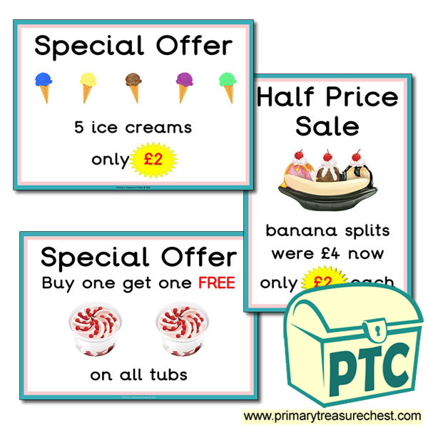 Ice Cream Parlour Special Offers 21p-£99
