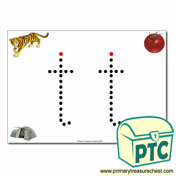 't' Lowercase Letter Formation Activity - Join the Dots 