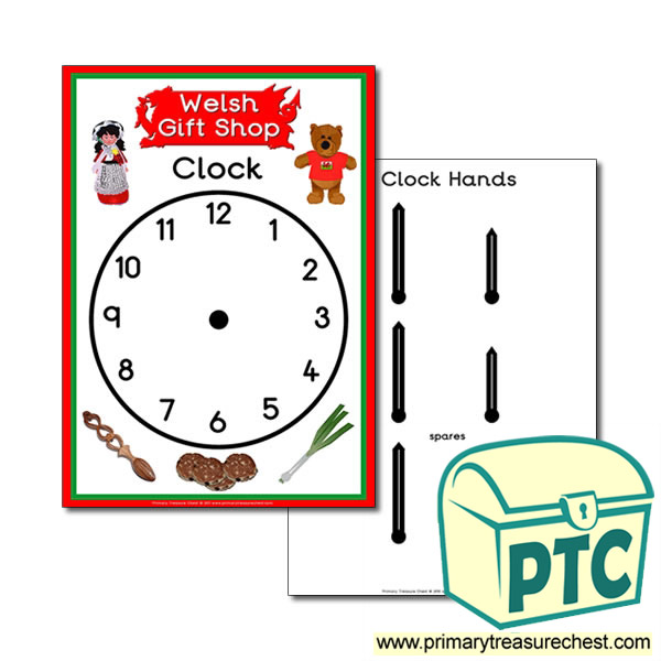 Role Play Welsh Gift Shop Clock