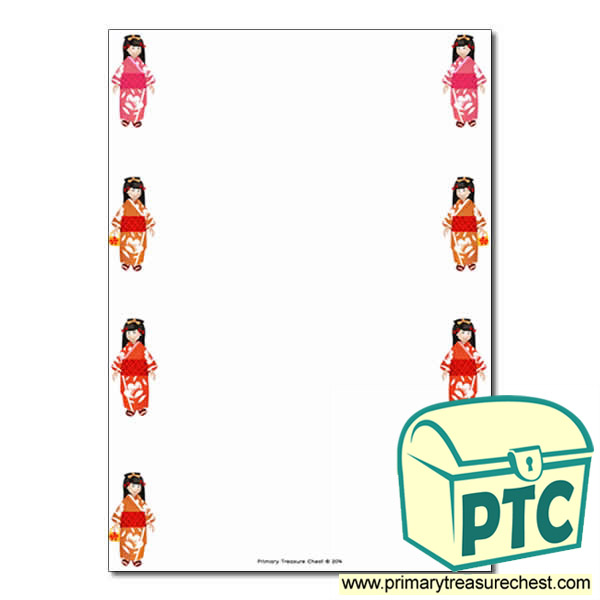 Japanese Girl Page Border/Writing Frame (no lines)