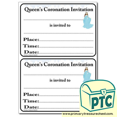 Snow Queen's Coronation Invitiation Worksheet