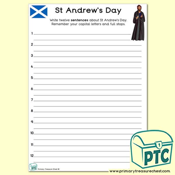 St Andrew's Day Sentence Worksheet